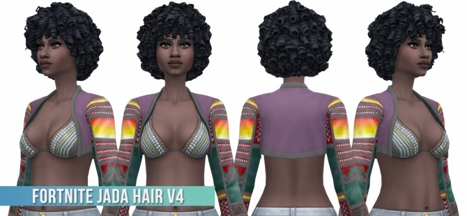 Sims 4 Fortnite Jada Hair v4 Conversion/Edit at Busted Pixels