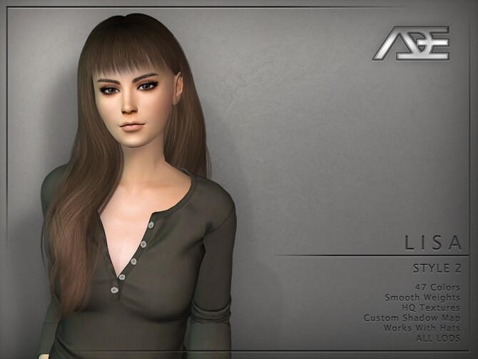 Sims 4 Lisa Style 2 Hair by Ade Darma at TSR