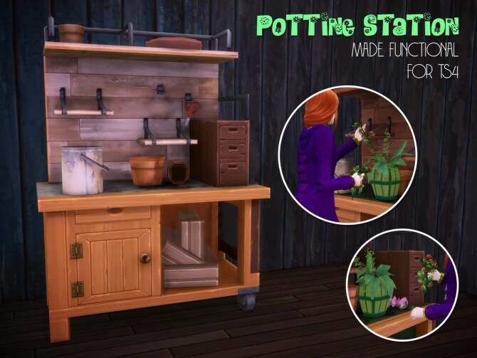 Sims 4 Eco Lifestyle potting station by Astraea Nevermore at Mod The Sims