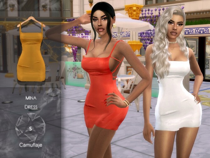 Sims 4 Mina Dress by Camuflaje at TSR
