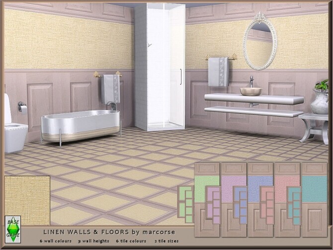 Sims 4 Linen Walls & Floors by marcorse at TSR
