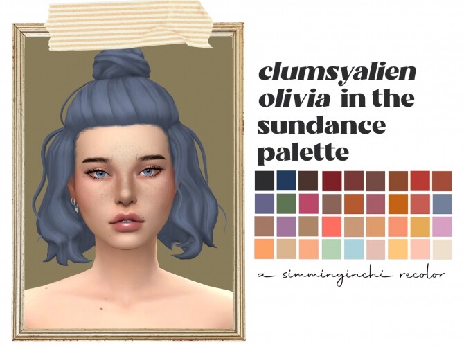 Sims 4 Clumsyalienn‘s Olivia hair recolored at Simminginchi