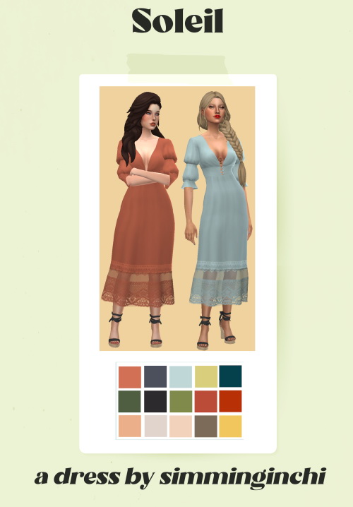 Sims 4 Soleil dress at Simminginchi