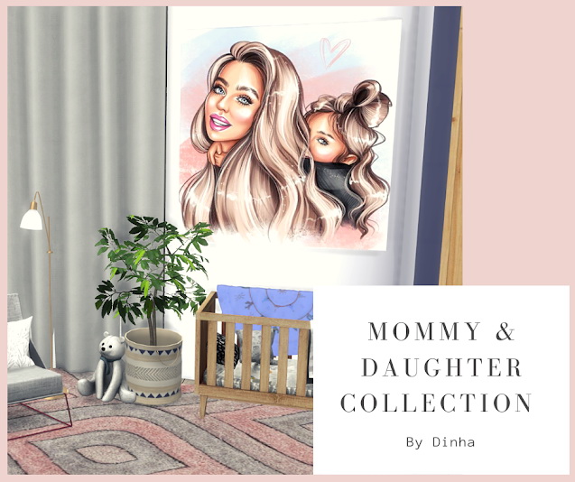 Sims 4 Mommy & Daughter Collection Rug & Paintings at Dinha Gamer