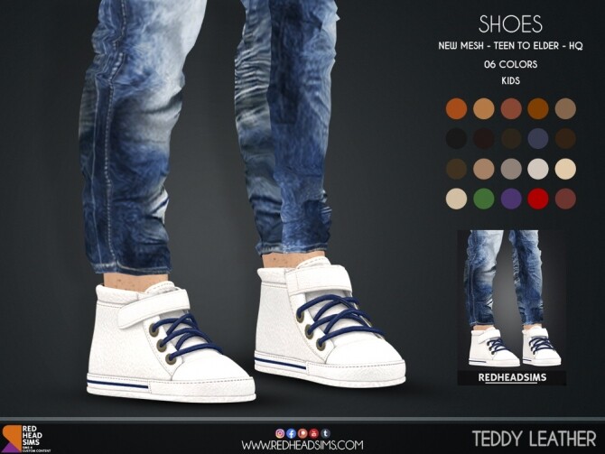 Sims 4 TEDDY LEATHER SHOES KIDS + TODDLER at REDHEADSIMS