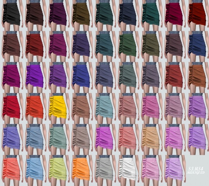 Sims 4 D Shirring Mini Skirt at Marigold