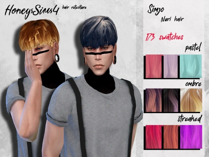 Sims 4 Simjo Nuri male hair retexture by HoneysSims4 at TSR