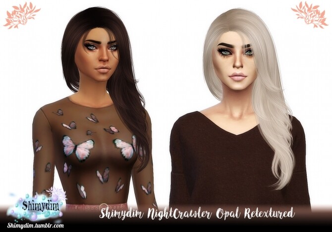 Sims 4 NightCrawler Opal Hair Retexture Naturals + Unnaturals at Shimydim Sims