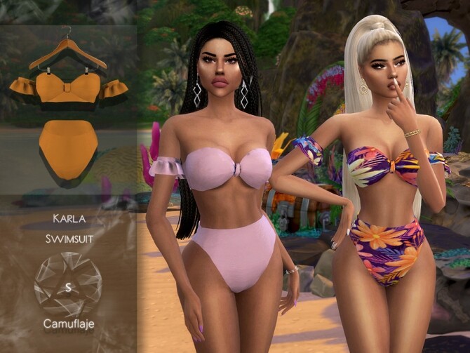 Sims 4 Karla Swimsuit by Camuflaje at TSR