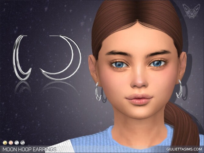 Sims 4 Moon Hoop Earrings For Kids at Giulietta