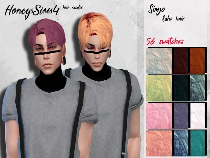 Sims 4 Suho Male hair recolor by HoneysSims4 at TSR
