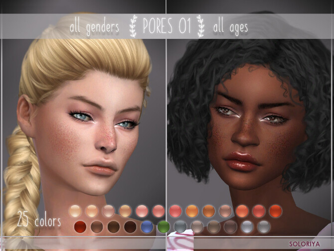 Sims 4 Lipsticks, freckles, pores & earrings at Soloriya