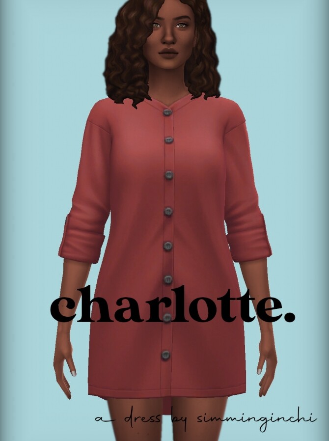 Sims 4 Charlotte simple casual dress at Simminginchi