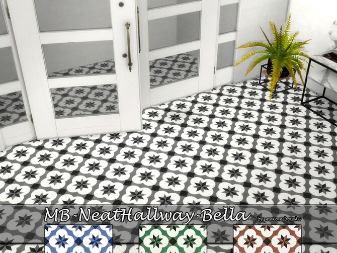 Sims 4 MB Neat Hallway Bella floor by matomibotaki at TSR