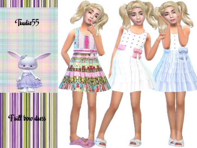 Sims 4 Frill bow dress child by TrudieOpp at TSR