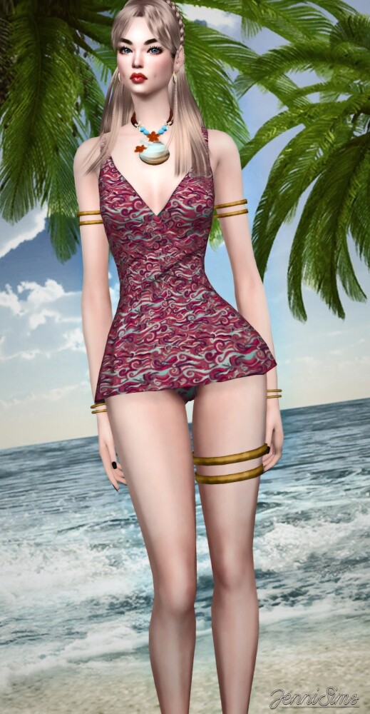 Sims 4 Happy summer swimsuit at Jenni Sims