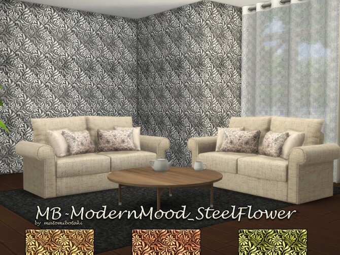 Sims 4 Modern Mood Steel Flower wallpaper by matomibotaki at TSR