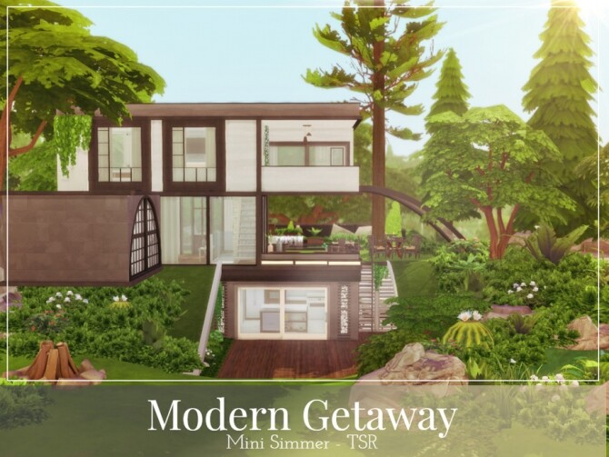 Sims 4 Modern Getaway house by Mini Simmer at TSR