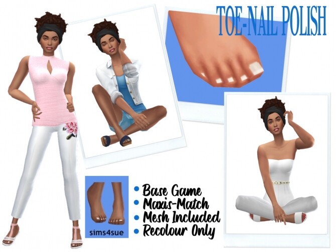 Sims 4 TOE NAIL POLISH + MADLEN’S LEONIE SHOES at Sims4Sue