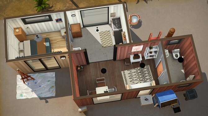 Sims 4 Container Duo Starter House at Simsontherope