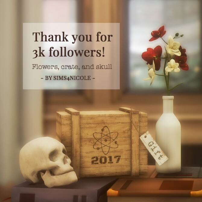 Sims 4 Crate, Flowers & Skull at Sims4Nicole