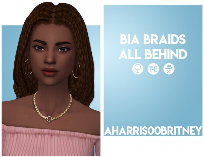 Sims 4 SavvySweet Bia Braids All Behind at AHarris00Britney