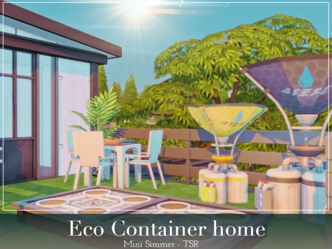 Sims 4 Eco Container home by Mini Simmer at TSR