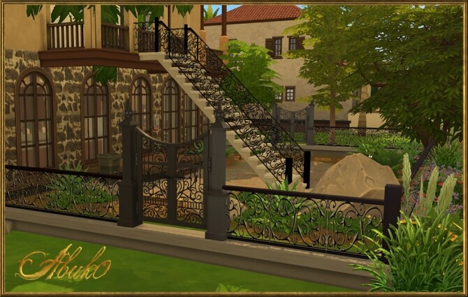 Sims 4 Ingazi Iron: Railing, Fence & Gate at Abuk0 Sims4