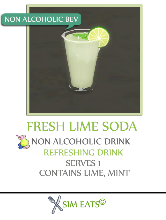 Sims 4 FRESH LIME SODA DRINK at Icemunmun