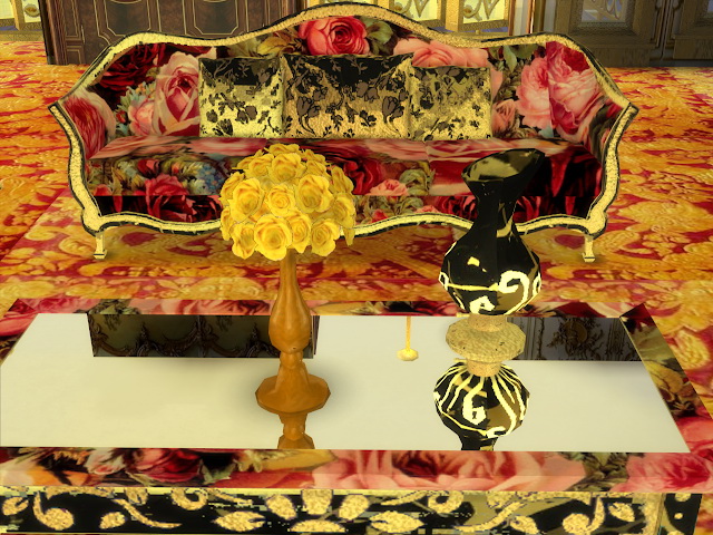 Sims 4 Golden/Black Living Room Set at Anna Quinn Stories