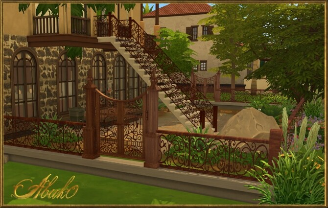 Sims 4 Ingazi Iron: Railing, Fence & Gate at Abuk0 Sims4
