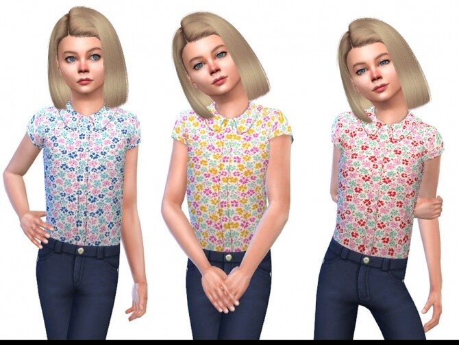 Sims 4 Blouse for Girls 01 by Little Things at TSR