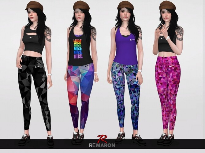 Sims 4 Sport Leggings for Women 01 by remaron at TSR