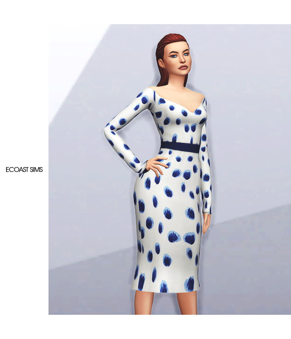 Sims 4 BLUE PUFF DRESS at Ecoast
