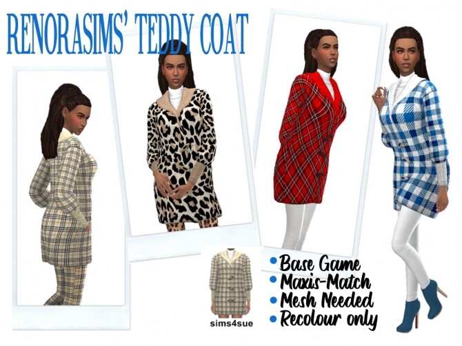 Sims 4 RENORASIMS’ TEDDY COAT at Sims4Sue
