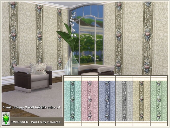 Sims 4 Embossed walls by marcorse at TSR
