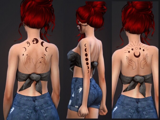 Sims 4 Phase De La Lune tattoos by sugar owl at TSR