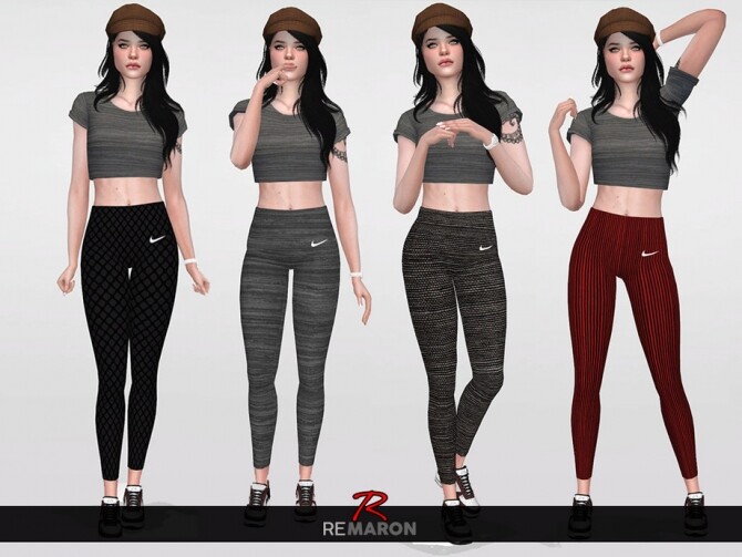 Sims 4 Sport Leggings for Women 01 by remaron at TSR