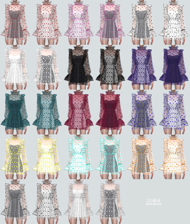 Sims 4 Star See Through Mini Dress at Marigold