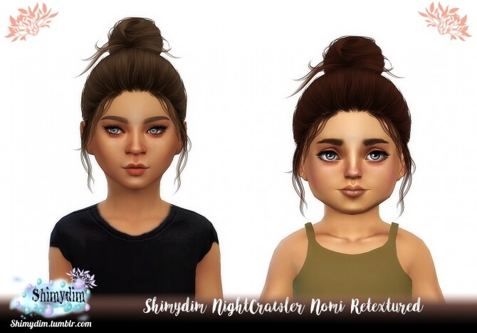 Sims 4 NightCrawler Nomi Hair Retexture Child & Toddler at Shimydim Sims