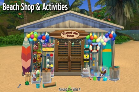 Beach shop & activities at Around the Sims 4