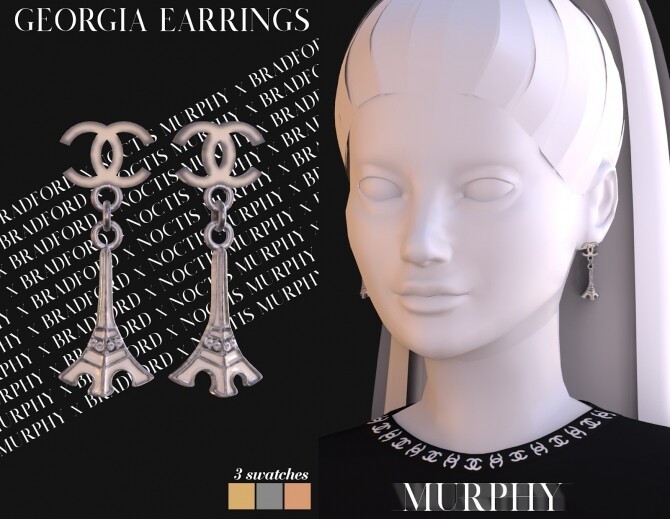 Sims 4 Georgia Earrings by Silence Bradford at MURPHY