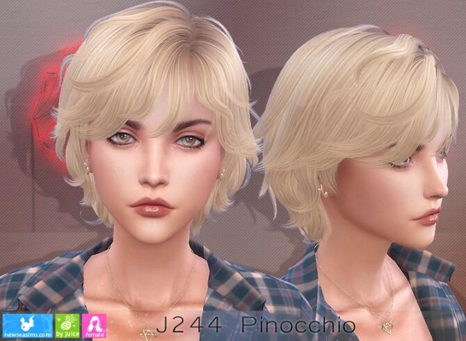 Sims 4 J244 Pinocchio hair females (P) at Newsea Sims 4
