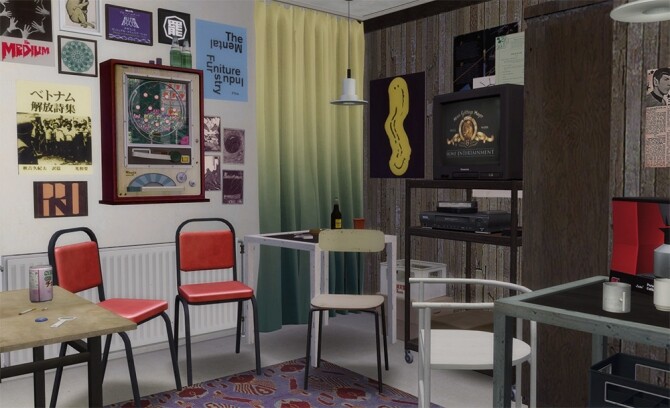 Sims 4 TRAX Sharehouse TV Room at Slox