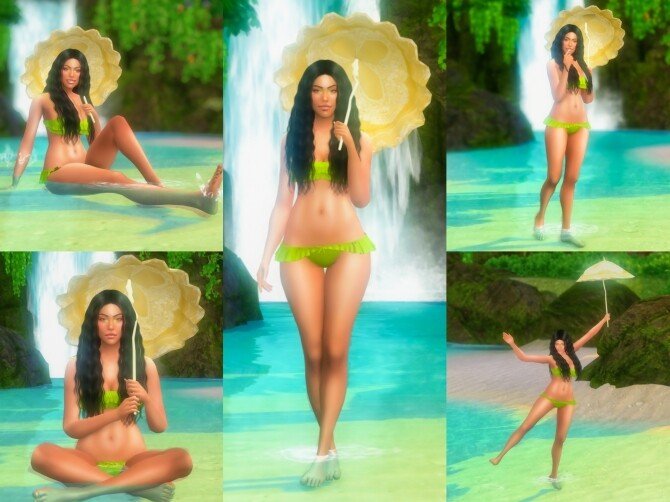 Sims 4 Summer Umbrella Poses at Katverse