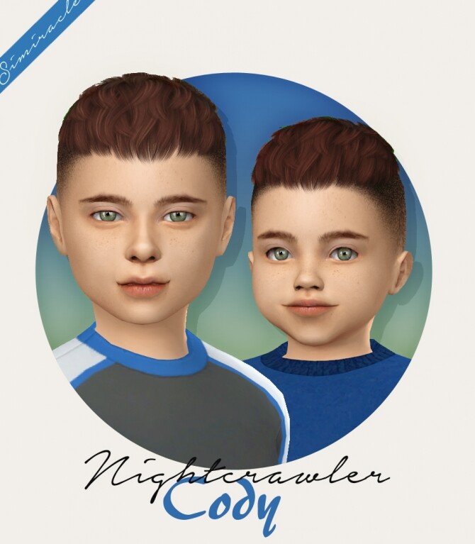 Sims 4 Nightcrawler Cody hair for toddlers and kids at Simiracle