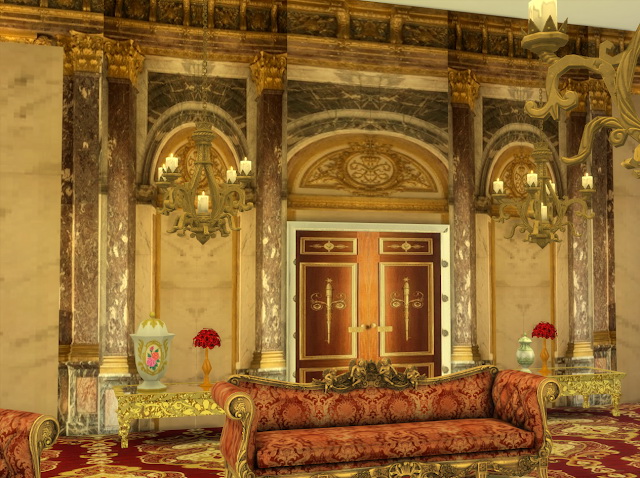 Sims 4 Versailles Battle Room Wall set at Anna Quinn Stories