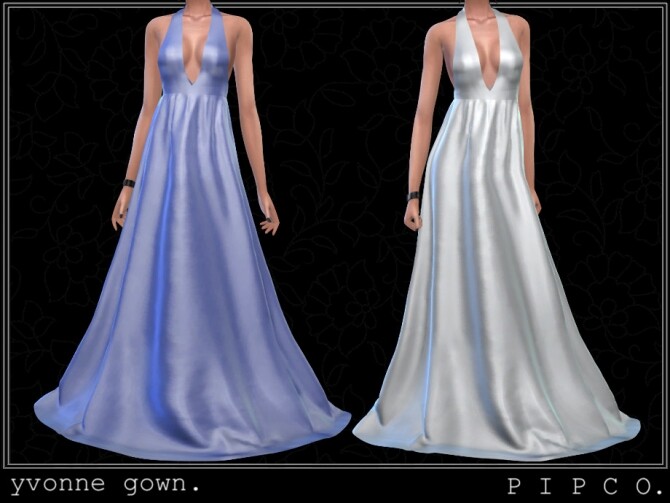 Sims 4 Yvonne gown by Pipco at TSR
