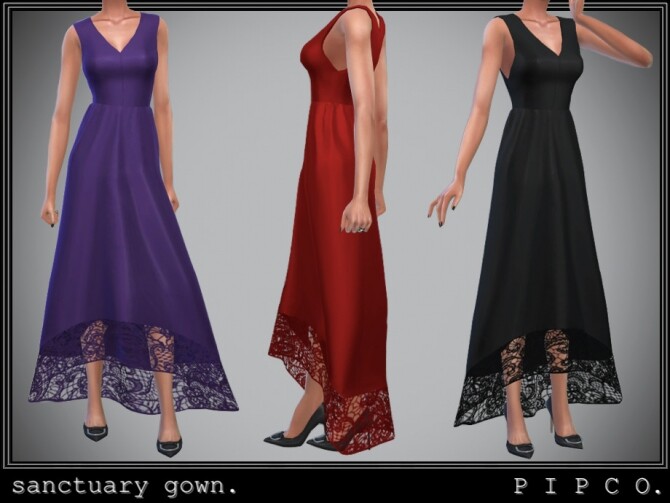 Sims 4 Sanctuary gown by Pipco at TSR