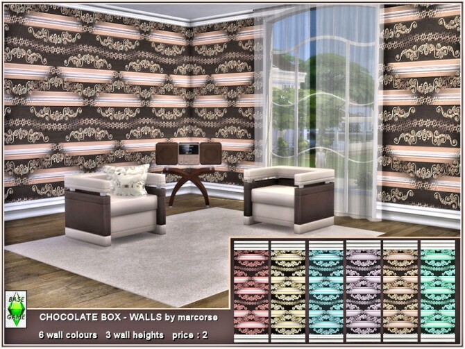 Sims 4 Chocolate Box walls by marcorse at TSR